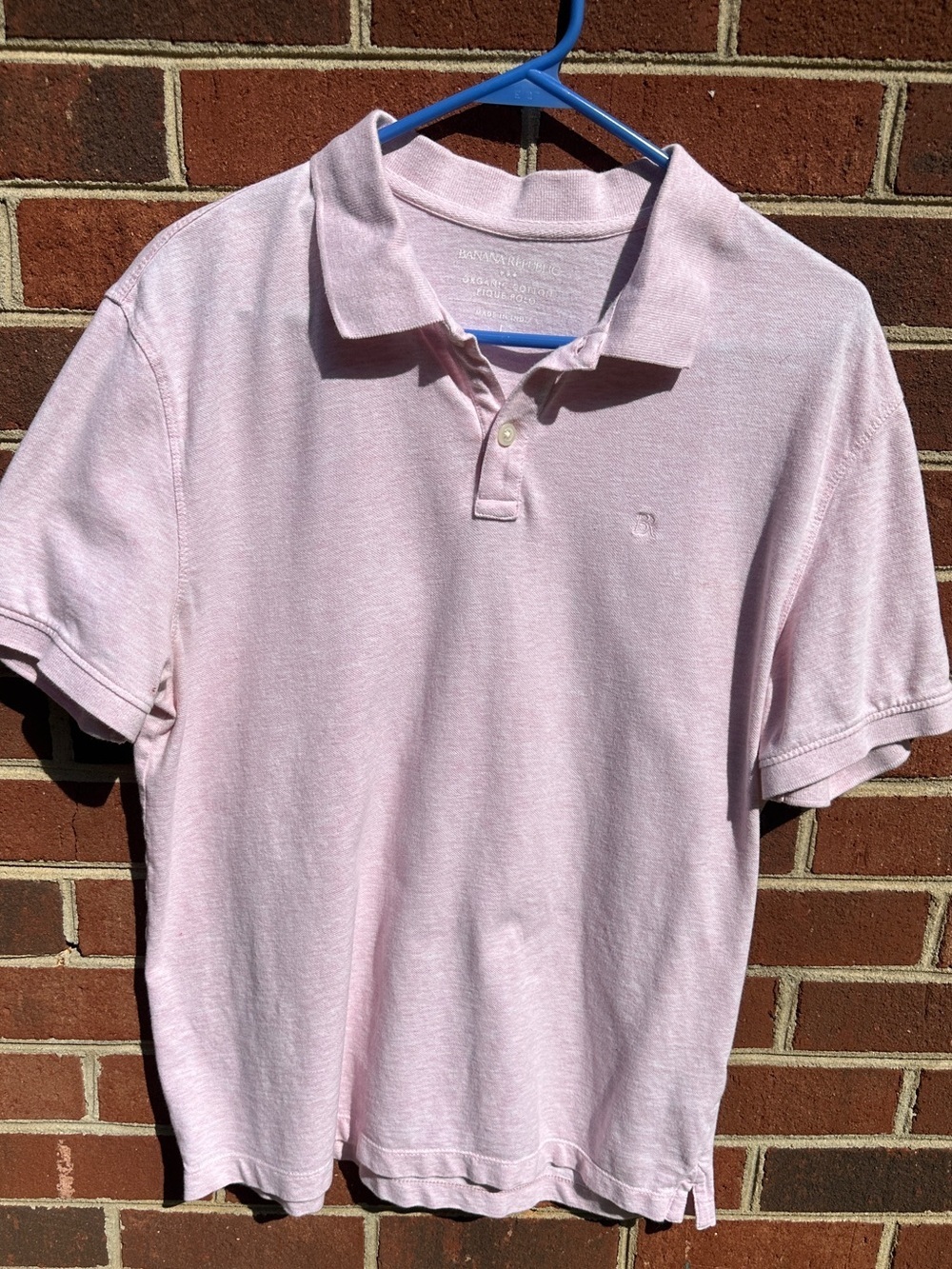 Banana Republic Men’s Large Pink Organic Cotton Pique Polo Shirt